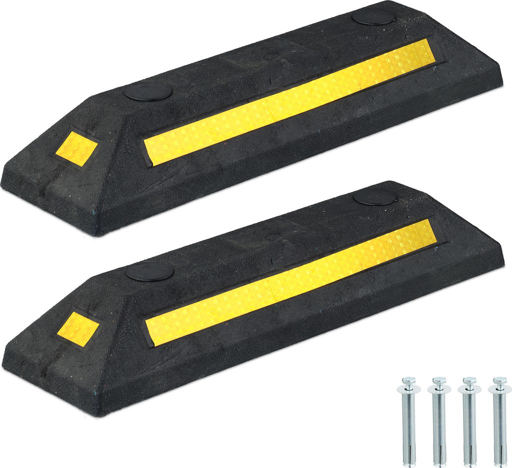 Relaxdays Radstopper, 2er Set, Anfahrschutz Garage, Produktbild 