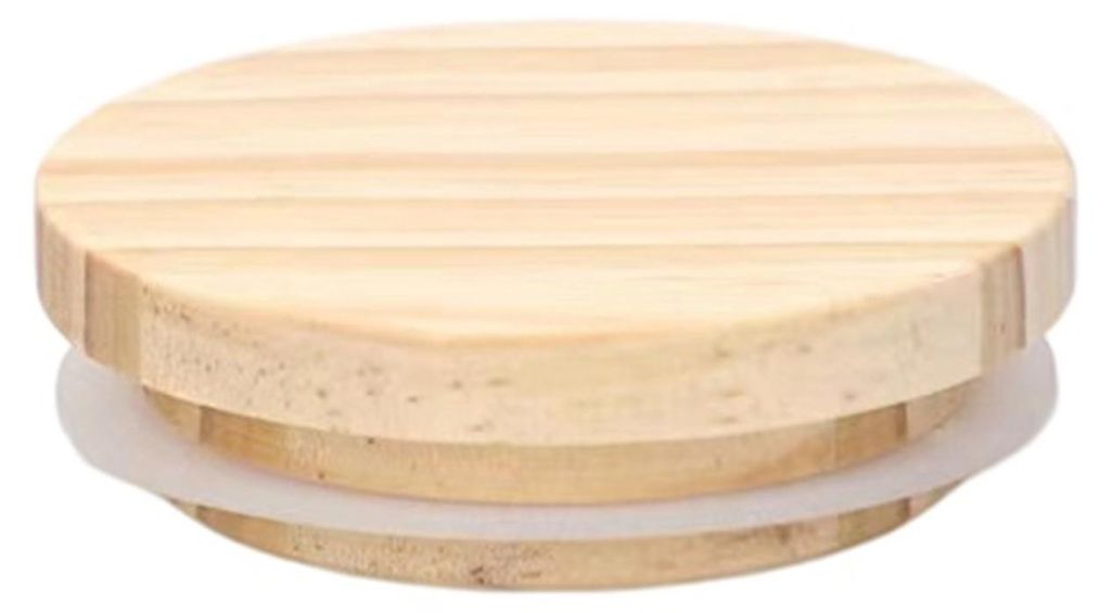 Runder Bambusdeckel für Gläser, Becher und Dosen – luftdichter Holzdeckel für Vorratsdosen, Teedosen und Aromaflaschen – lebensmittelecht, a...
