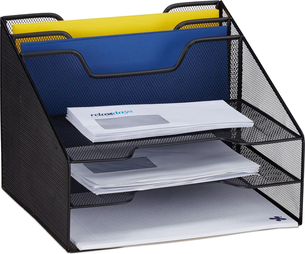 Vassoio Portadocumenti 5 Scomparti RD28951 | Organizer Scrivania Metallo - 1