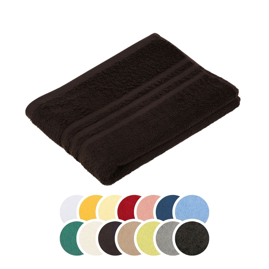 liebling Duschtuch, 100% Baumwolle, mit Schlaufe, formstabil, weich, Serie Borkum, 70 x 140 cm, 60 Grad waschbar, trocknergeeignet, schoko