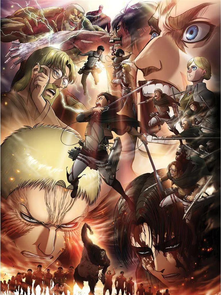 Toile Attack on Titan S3 Epic Struggle - Impression Bunt XXL 80 x 60 cm