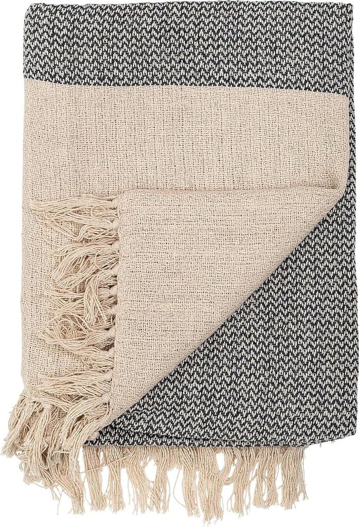 Bloomingville Hochwertige Tagesdecke 160 x 130 cm – Vielseitige Kuscheldecke aus recycelter Baumwolle, ideal als Sofadecke oder für Bett und Gar...
