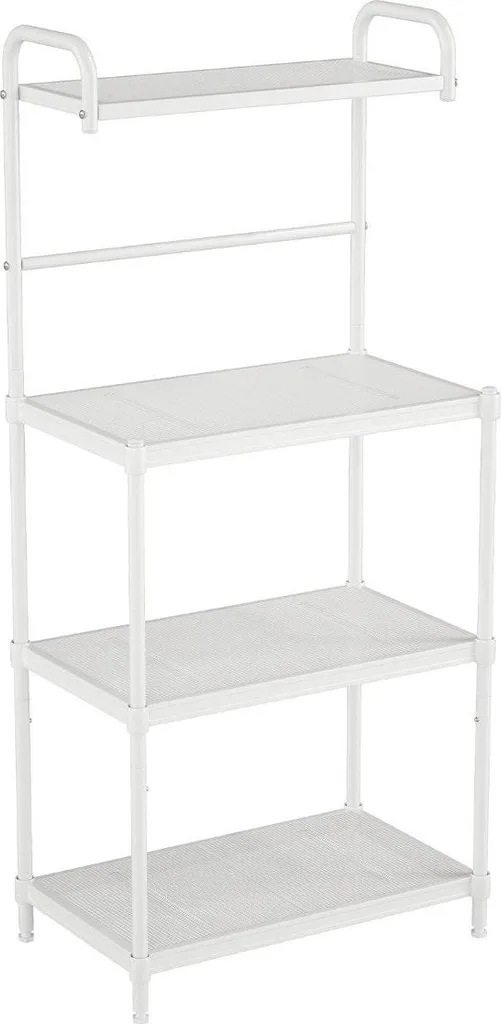 Meuble de rangement cuisine 4 tablettes blanc 59 cm pour micro-ondes