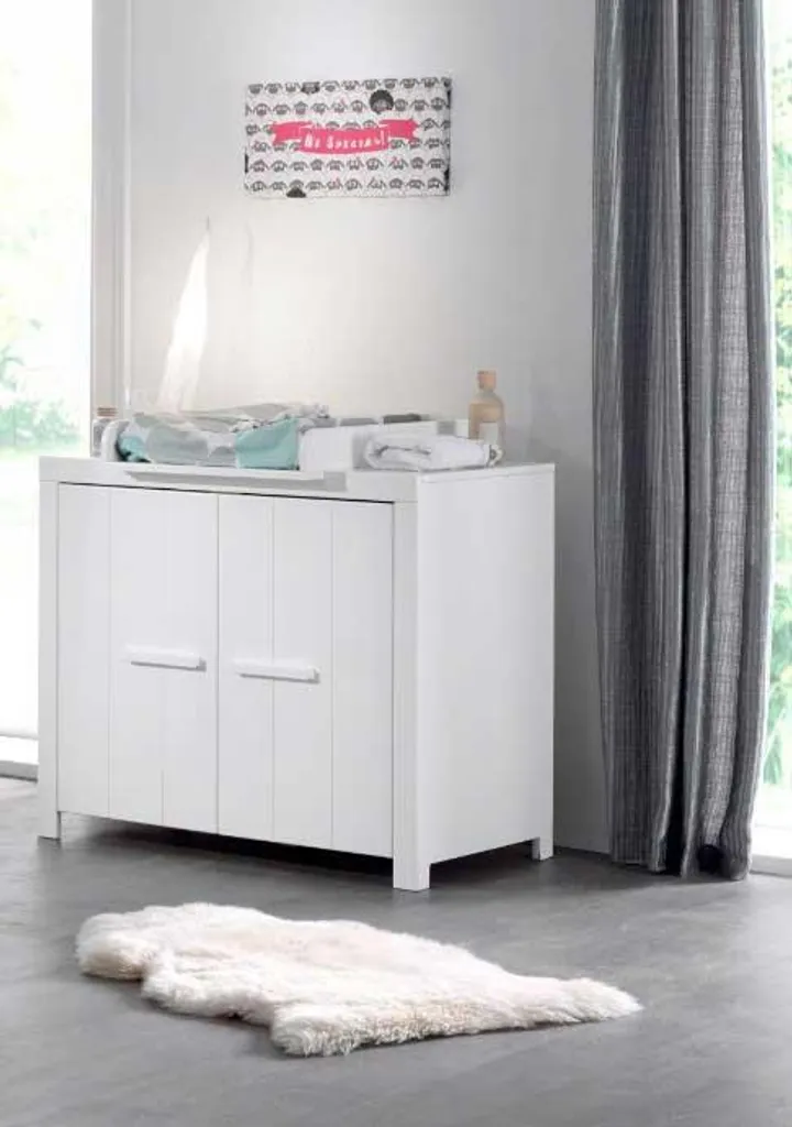 Commode Blanche Erik 2 Portes - Finition Mate et Rangement Modulable - 2