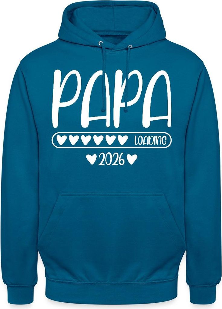 Spreadshirt Papa 2026 loading Uni Hoodie, 3XL, Tiefseeblau