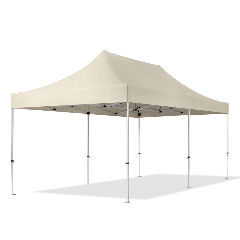 TOOLPORT 3x6m Aluminium Faltpavillon, ohne Seitenteile, creme