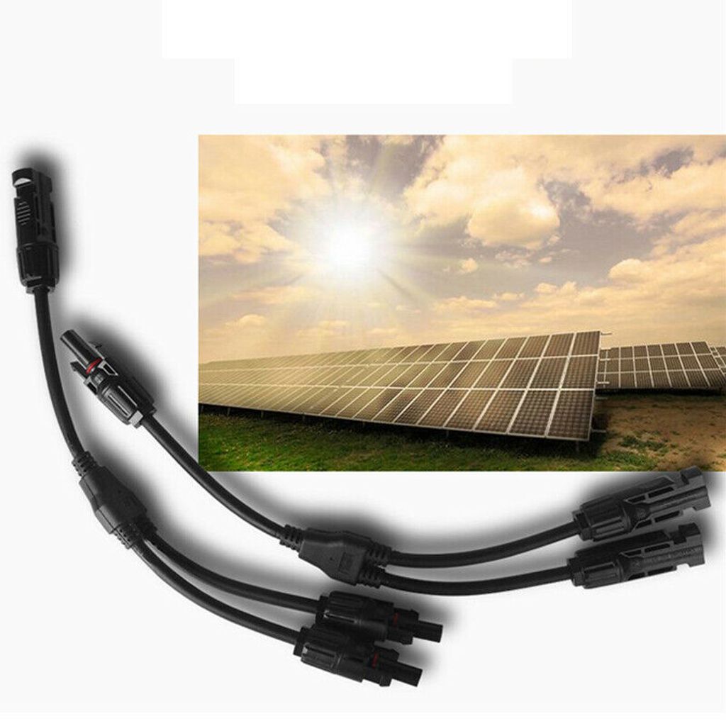2 MC4 Solarkabel Y Stecker Verteiler Buchse Solarpanel Photovoltaik Kabel 1 Paar 