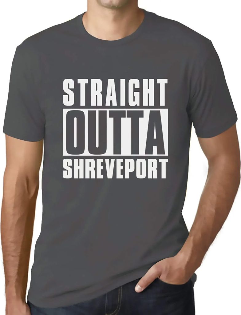 Herren Grafik T-Shirt Direkt aus Shreveport – Straight Outta Shreveport – Öko-Verantwortlich Vintage Jahrgang Kurzarm Lustige Druck Geburtstag