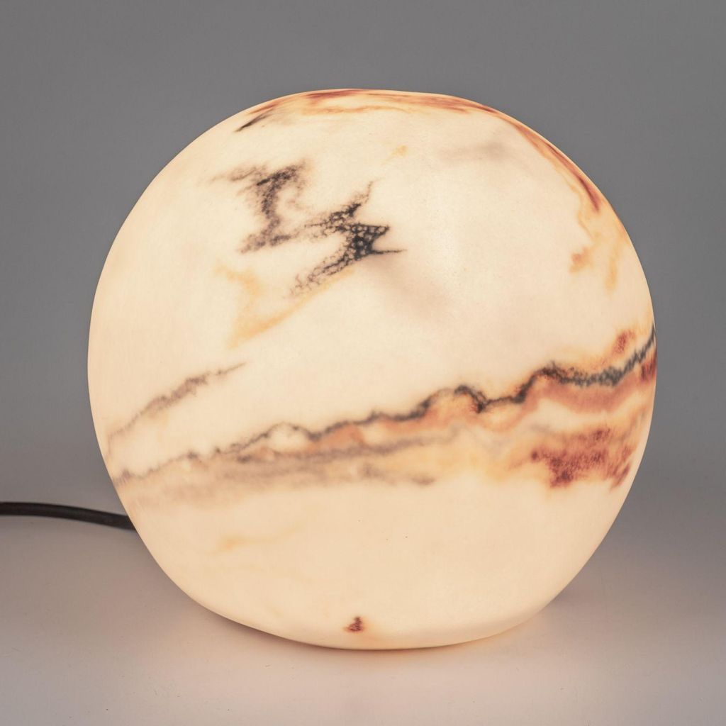 Außenlampe, Outdoor Gartenlampe Kugel Marmoreffekt H. 25cm Fiberglas Formano S26