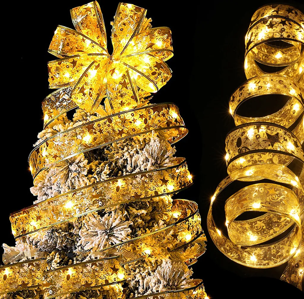 Nastro LED Oro 2M a Batteria - Luci Natale per DIY e Albero