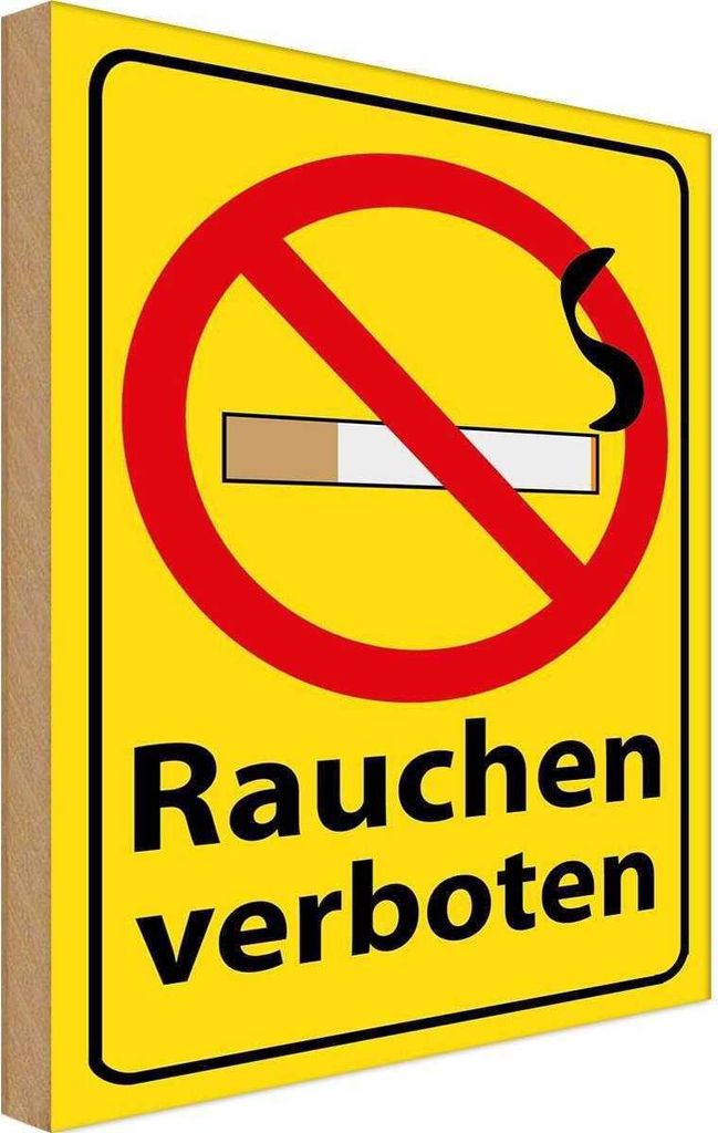 vianmo Holzschild 30x20 cm Rauchen Verbot Warnschild Hinweisschild
