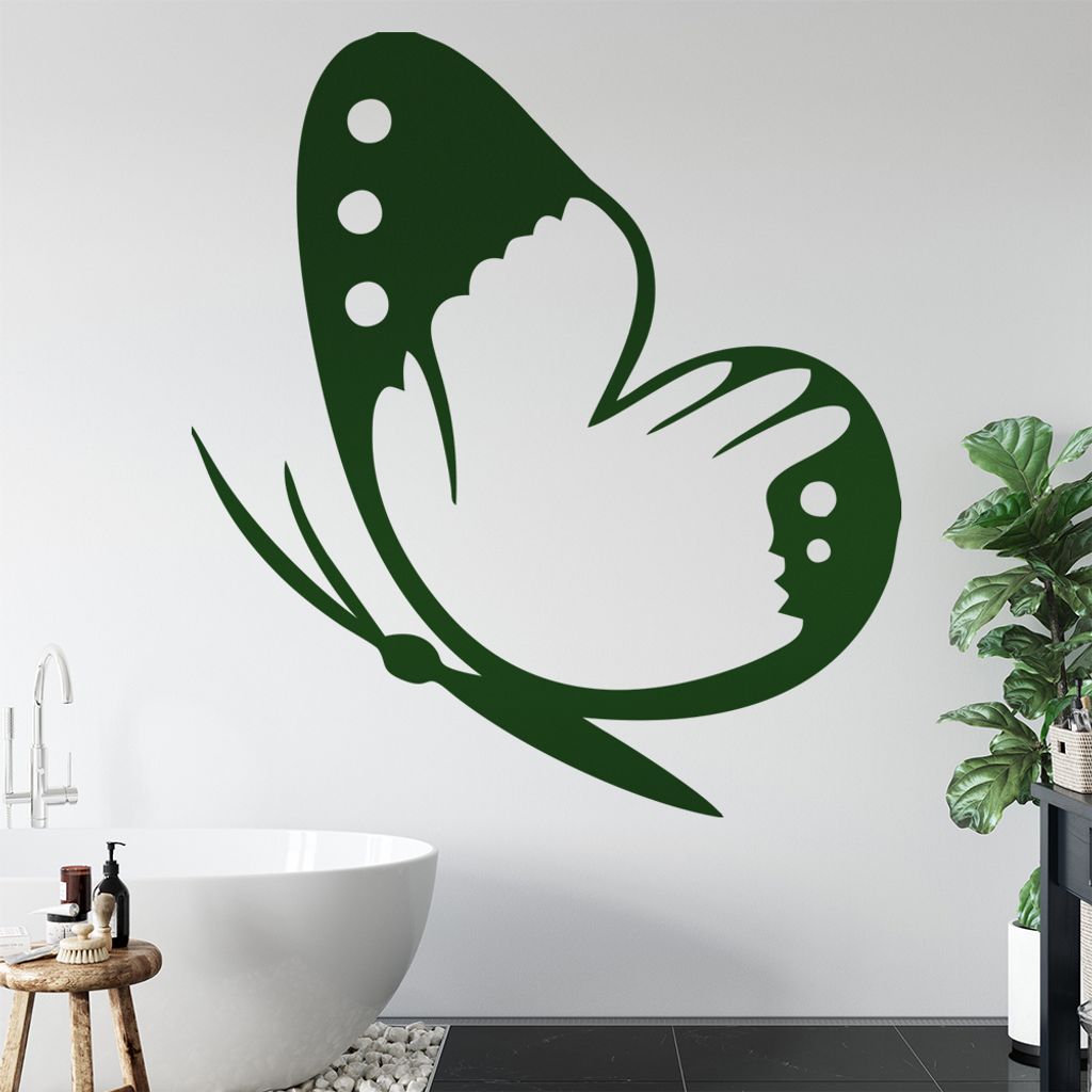 Schmetterling Nr. 2 Wandtattoo in 6 Größen - Wandaufkleber Wall Sticker - Dekoration, Küche, Wohnzimmer, Schlafzimmer, Badezimmer