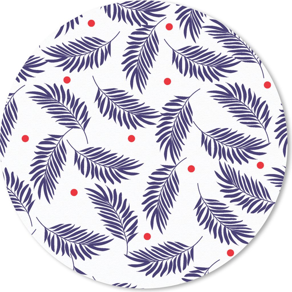 MuchoWow Mauspad Mousepad Tropisch - Blätter - Muster - Polka dots 40x40 cm - Mousepads - Maus Mat - Pad - Mausunterlage - Schreibtisch Accessoires