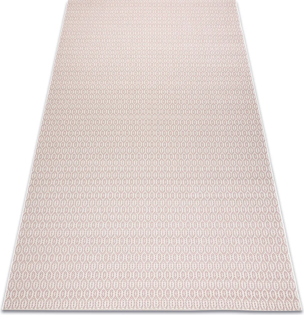 Tapis de salle à manger sisal Flat 200x290 cm crème rose facile à laver