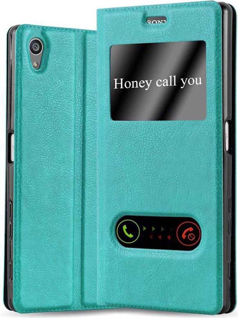 Cadorabo Schutzhülle für Sony Xperia Z5 PREMIUM Hülle in Türkis Handyhülle Book Case Cover Etui