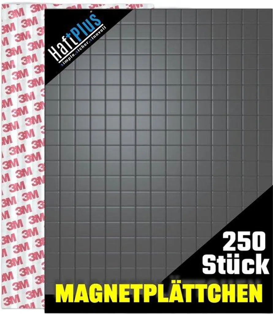 Aimants adhésifs carrés 10 mm pour affichage magnétique sur tableau
