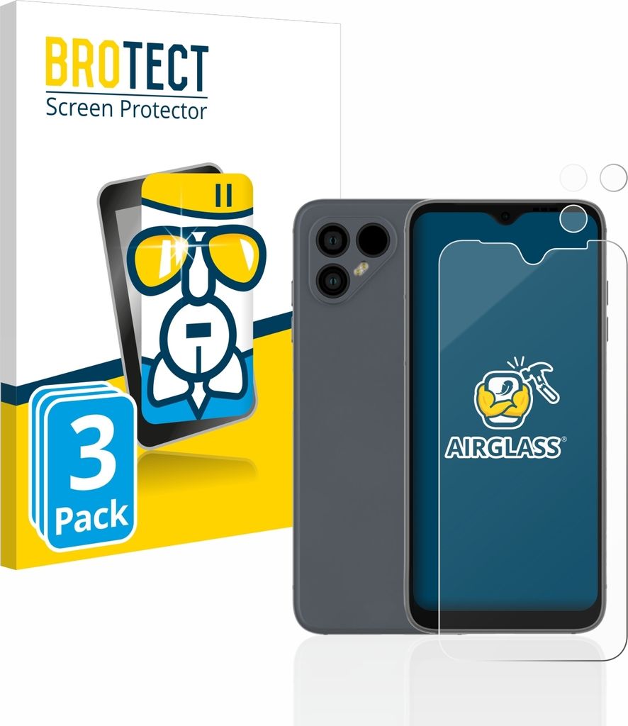 3x BROTECT Schutzglas für Fairphone 4 (Display+Kamera) Schutzfolie Panzer Folie Glas Display Schutz klar
