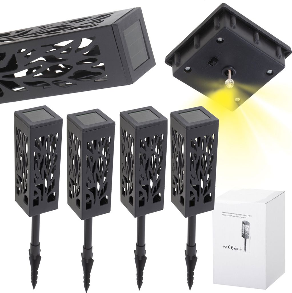 KIK KX4972 Záhradné solárne lampy 4 ks Obrázok produktu 