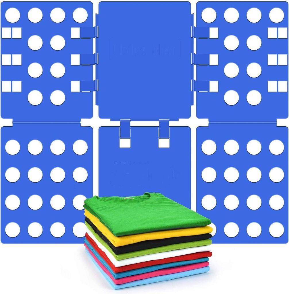 STILVORA Hemd-Organizer Faltbrett für Shirts, Hosen einfach falten, Aufbewahrung, Ordnungshelfer, Schrankorganisation, praktisches Falt-Tool, Blau
