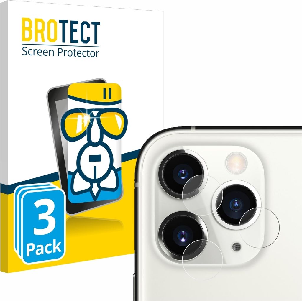 3x BROTECT Schutzglas für Apple iPhone 11 Pro (NUR Kameraschutz) Schutzfolie Panzer Folie Glas Display Schutz klar