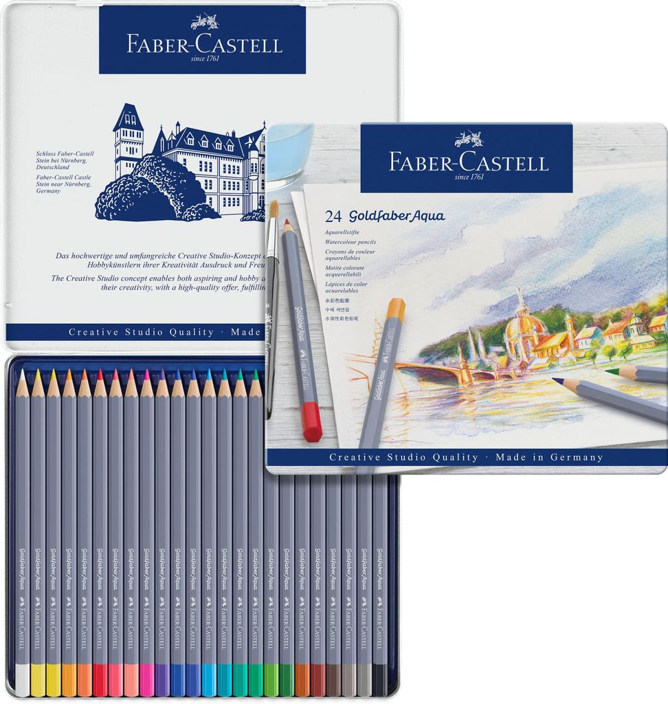 FABER-CASTELL Aquarellstifte GOLDFABER 24er Metalletui Produktbild 