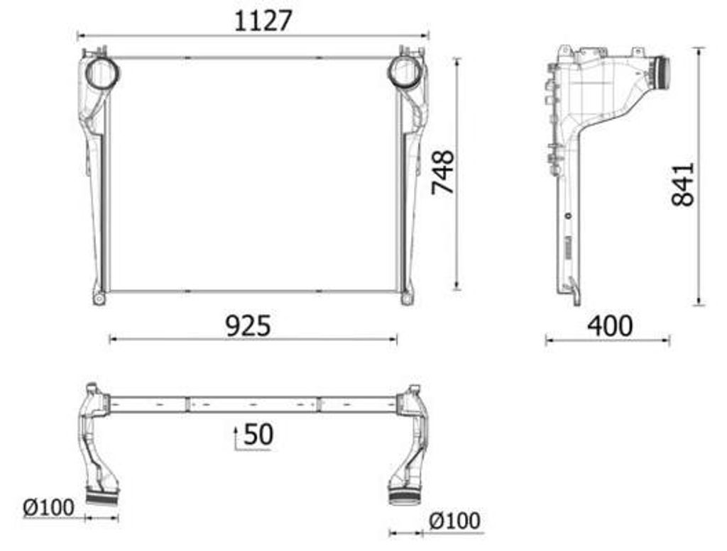 MAHLE CI 717 000P Ladeluftkühler LLK passend für MERCEDES-BENZ ACTROS MP4 / MP5 Turbo Intercooler