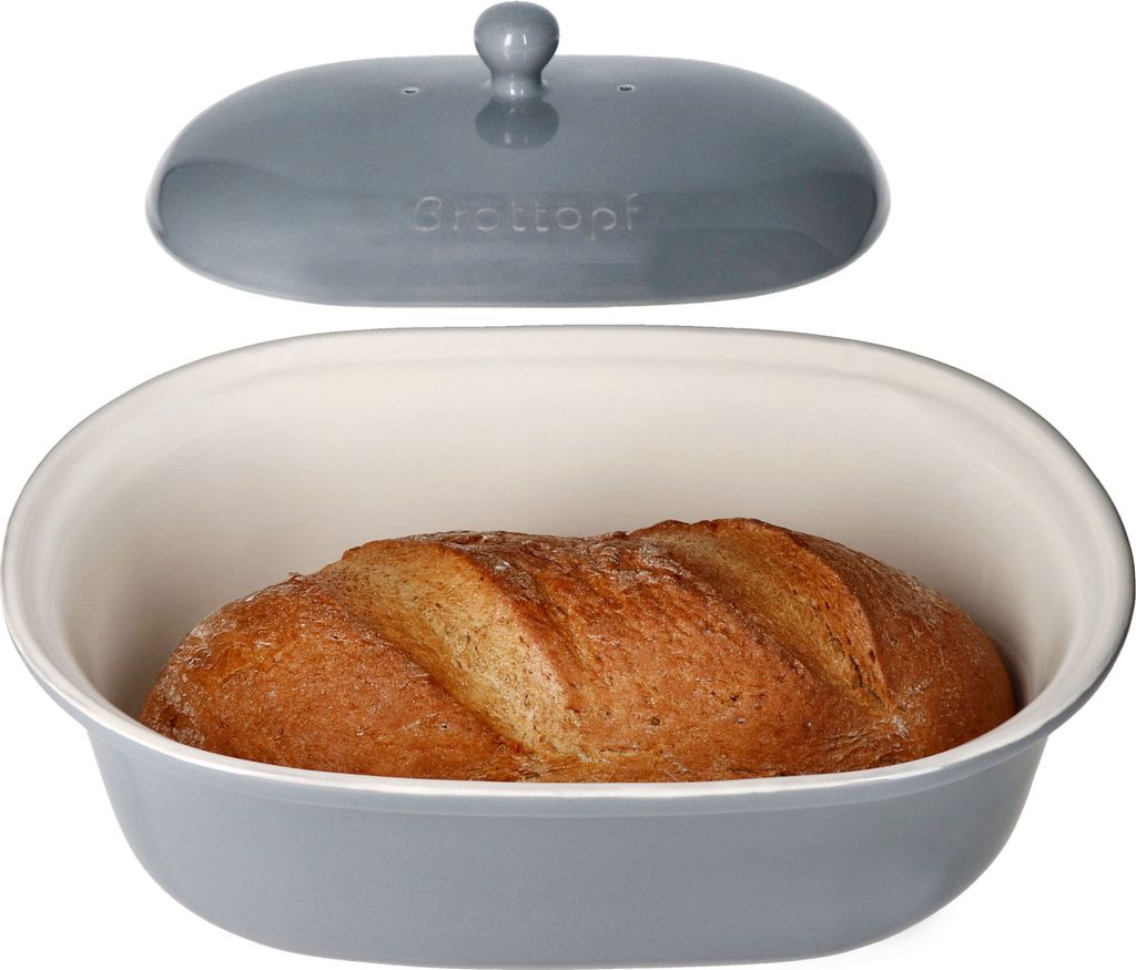 Oskar Brottopf in Grau Brotkasten mit Deckel Brot Toast Produktbild 5