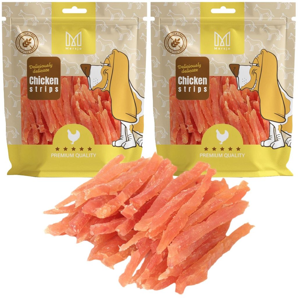 Mersjo weiche Hähnchenstreifen 2x500g - Hundeleckerli Produktbild 