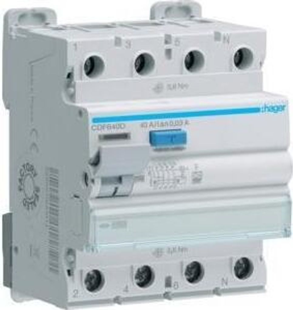 HAGER CDF640D FI-Schutzschalter 4P 10kA 40A 30mA TypF (CDF640D)