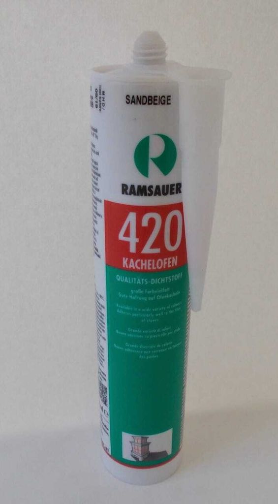 Elastische Fugenmasse Acryl in SANDBEIGE für Kamin und Kachelofen in Kartusche