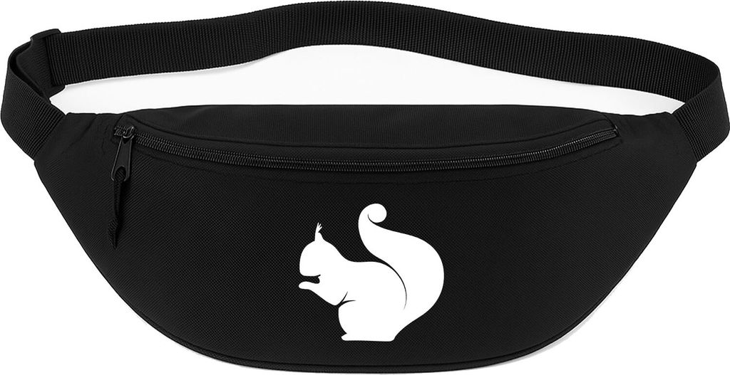 Huuraa Bauchtasche Eichhörnchen Silhouette 2,5 Liter Black Polyester Crossbody Bag Geschenkidee