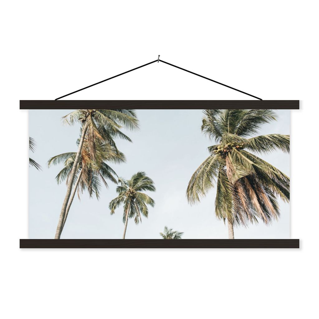 MuchoWow Textilposter Palmen - Sommer - Tropisch 120x60 cm mit schwarzem Rahmen - Dekoration Schlafzimmer