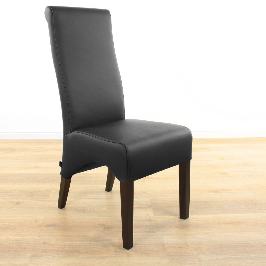 Lederstuhl Lederstühle Regina Rindsleder Schwarz | ergonomischer Esszimmerstuhl