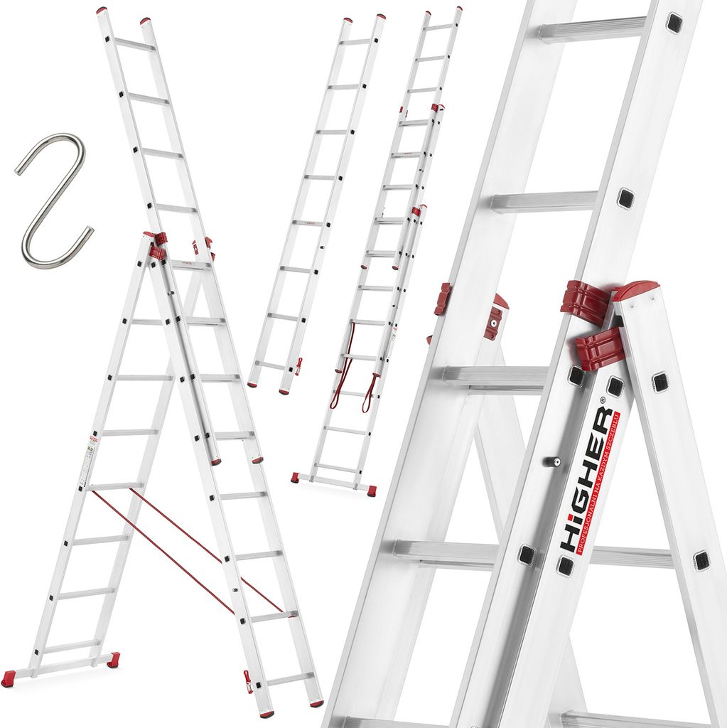 Drabina aluminiowa wielofunkcyjna HIGHER uniwersalna 3x8 Zdjęcie produktu 