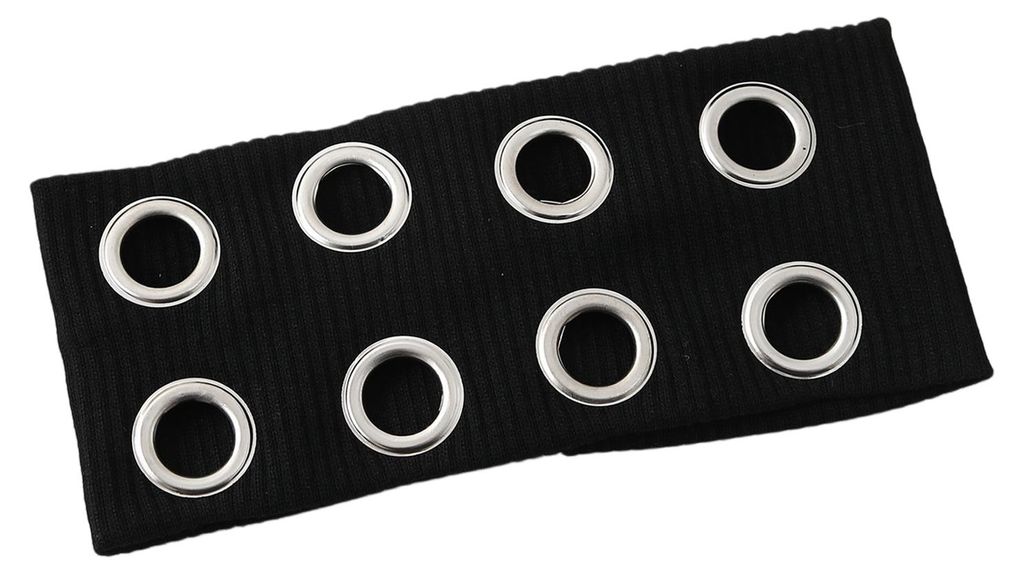 Damen-Haarband, einfarbig, mit Metalllöchern verziert, breites Haarband, dehnbar, ideal für Sport und Freizeit, Haarschmuck