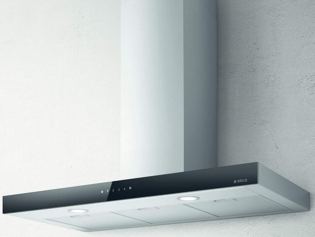 Dekorative wandhaube 90cm 69db 581m3/h schwarz/edelstahl Elica PRF0104626A