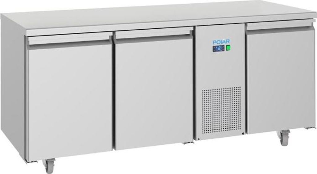Polar U-Serie Energieeffizienter 3-Tür-Thekenkühlschrank 474Ltr