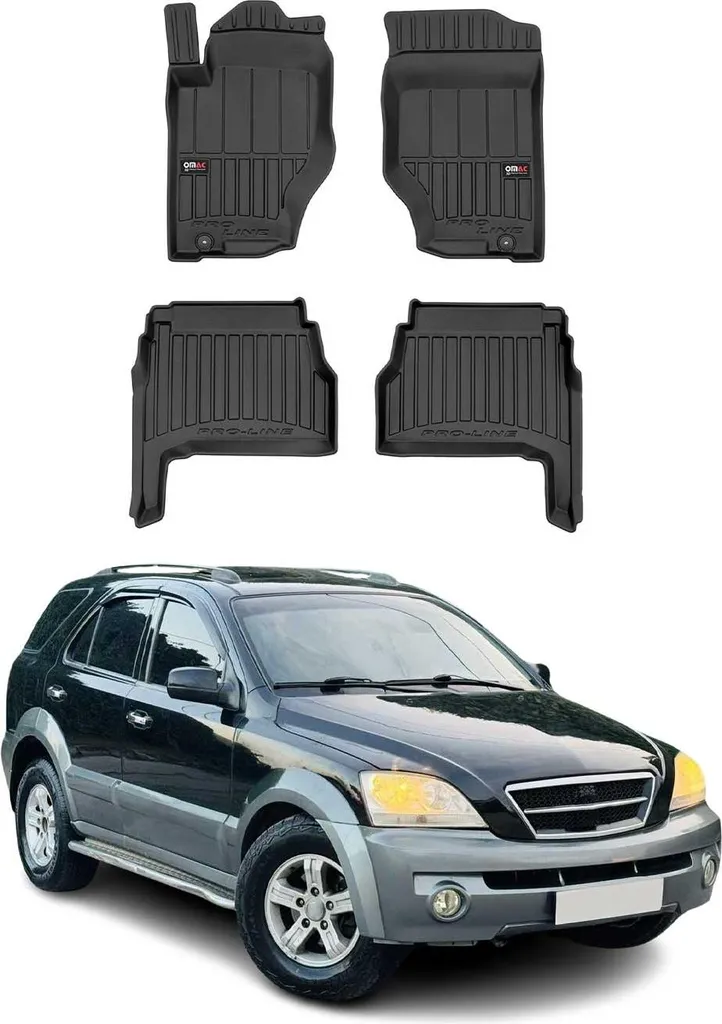 Proteggi la tua Kia Sorento (2002-2009) con Tappetini in Gomma TPE