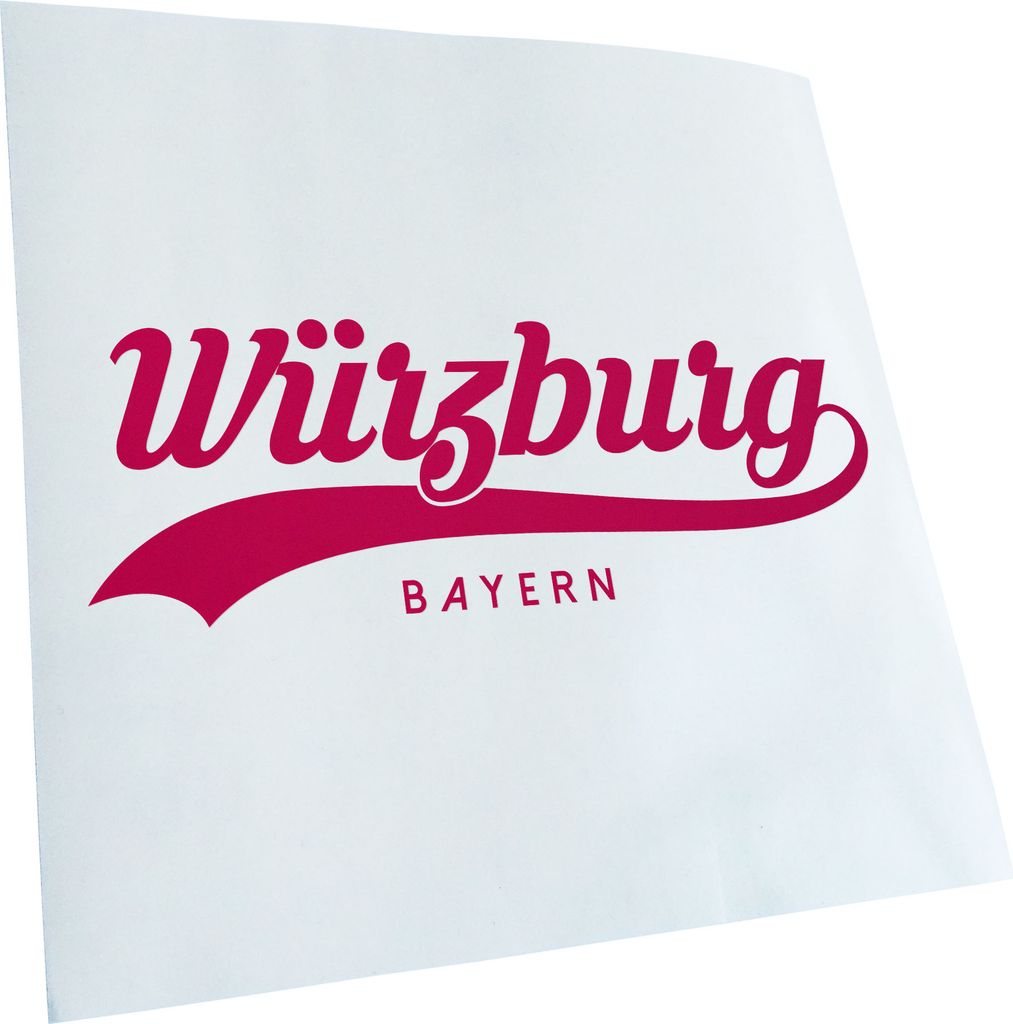 Kiwistar - Autoaufkleber - Würzburg Bayern - Pink - 60x21cm - Aufkleber für Auto, Laptop, Fahrrad, LKW, Motorrad mehrfarbig JDM Decal Racing