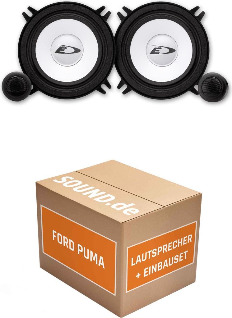 Lautsprecher Boxen Einbaupaket Front Alpine SXE-1350S passend für Ford Puma | 250W Power 2x Hochtöner 2x Frequenzweiche