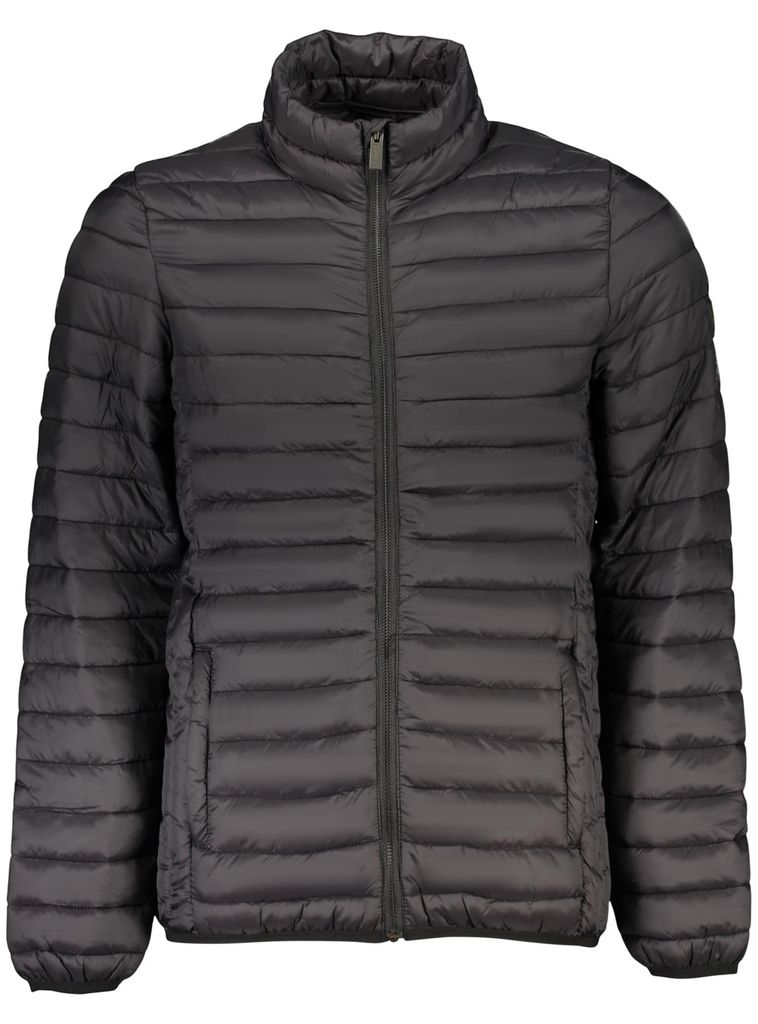 Hochwertige schwarze Herrenjacke mit Applikation und Reißverschluss