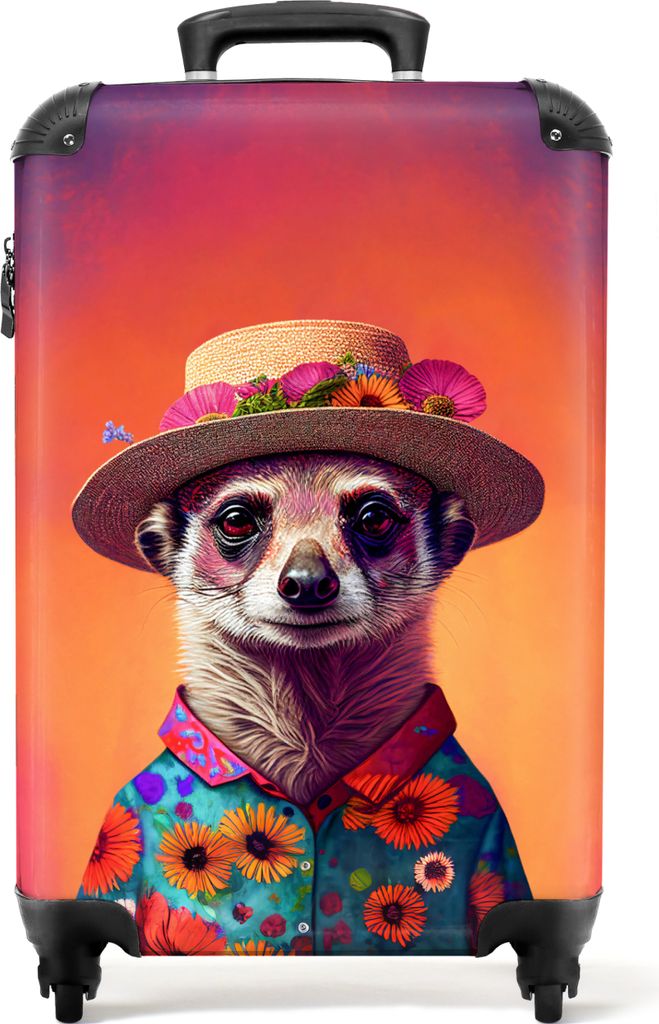 NoBoringSuitcases.com - Kinderkoffer Erdmännchen - Trolley Kinder - 55x35x25Handgepäck Koffer 55x35x20 cm, 36L,