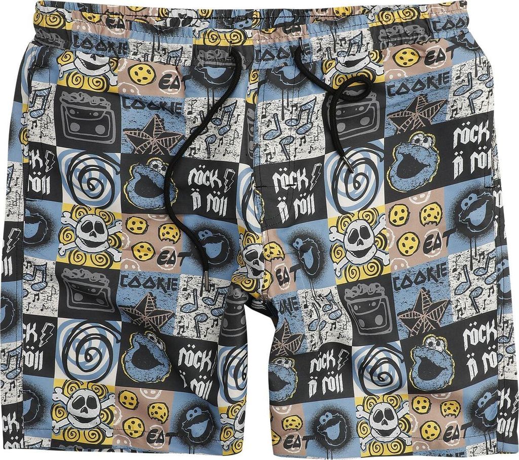 Sesame Street Badeshort Herren Krümelmonster - Rock N' Roll multicolor XXL