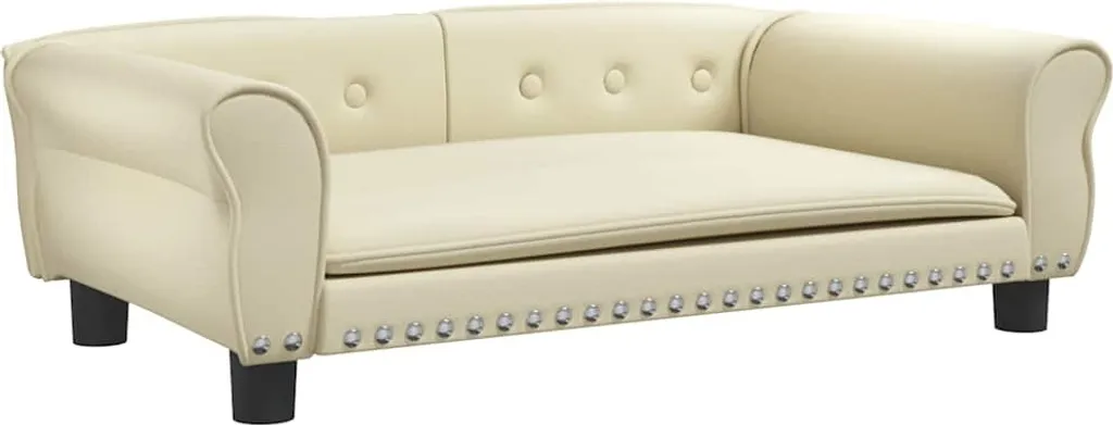 Panier pour chien imitation cuir crème 95 cm sofa confortable