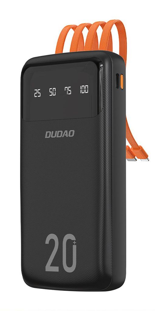 Přenosná powerbanka Dudao s 3 vestavěnými kabely 20000mAh Obrázek produktu 