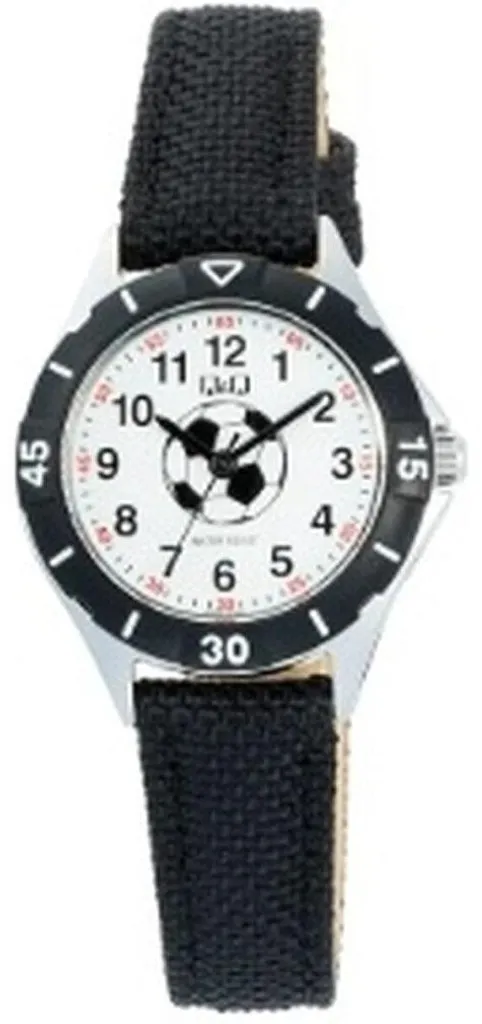 Montre analogique enfant Q&Q KID SOCCER avec bracelet en résine noir