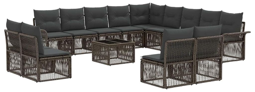Möbel Gartensofa-set 14 pcs Grau Poly-Rattan - Gartenmöbelgarnituren CC1303