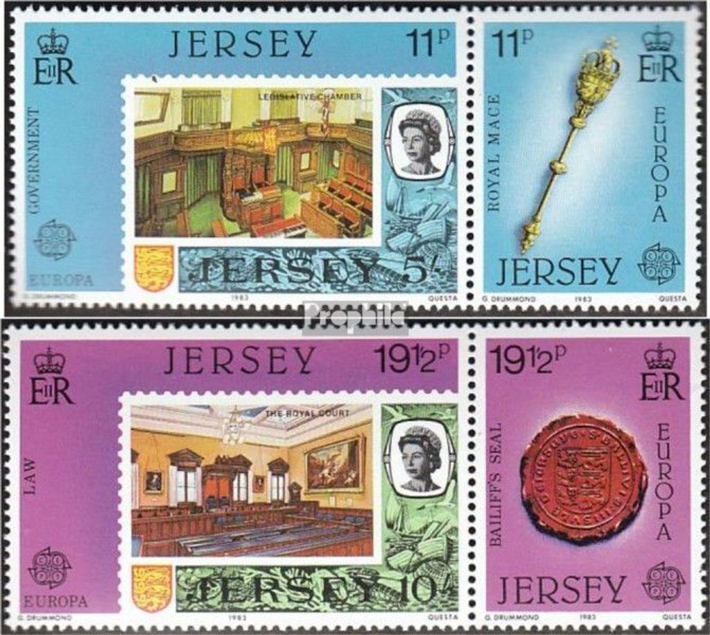 Briefmarken GB - Jersey 1983 Mi 299-302 Paare (kompl.Ausg.) gestempelt Werke