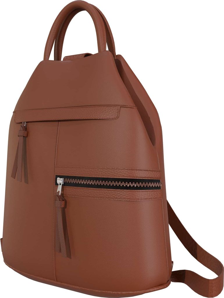 Eleganter Damen Veganer Kunstleder Rucksack 30606 Braun