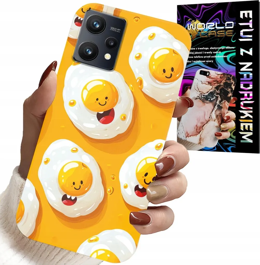Custodia Creativa Realme 9 Pro - Uova Sorridenti e Protezione Display